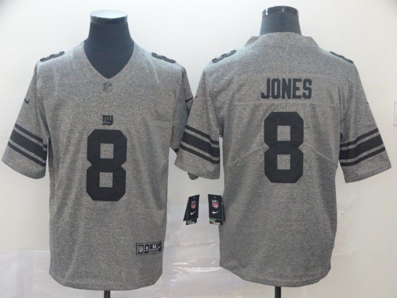 Men New York Giants #8 Jones Gray Nike Vapor Untouchable Stitched Gridiron Limited NFL Jerseys
